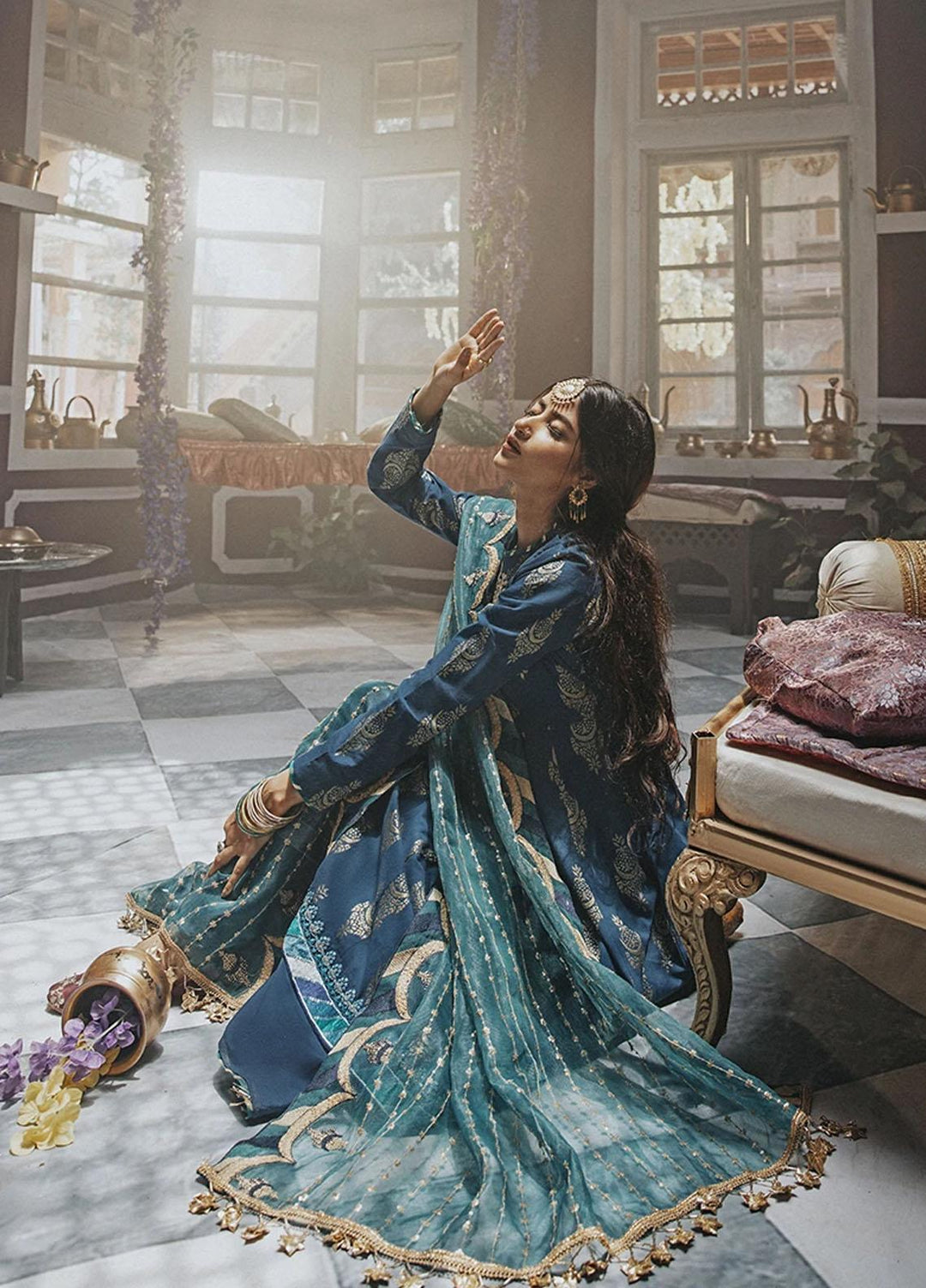 Rim Jhim by Cross Stitch Embroidered Cotton Jacquard Suits Unstitched 3 Piece CS21RJ JAHAN ARA-A - Luxury Collection