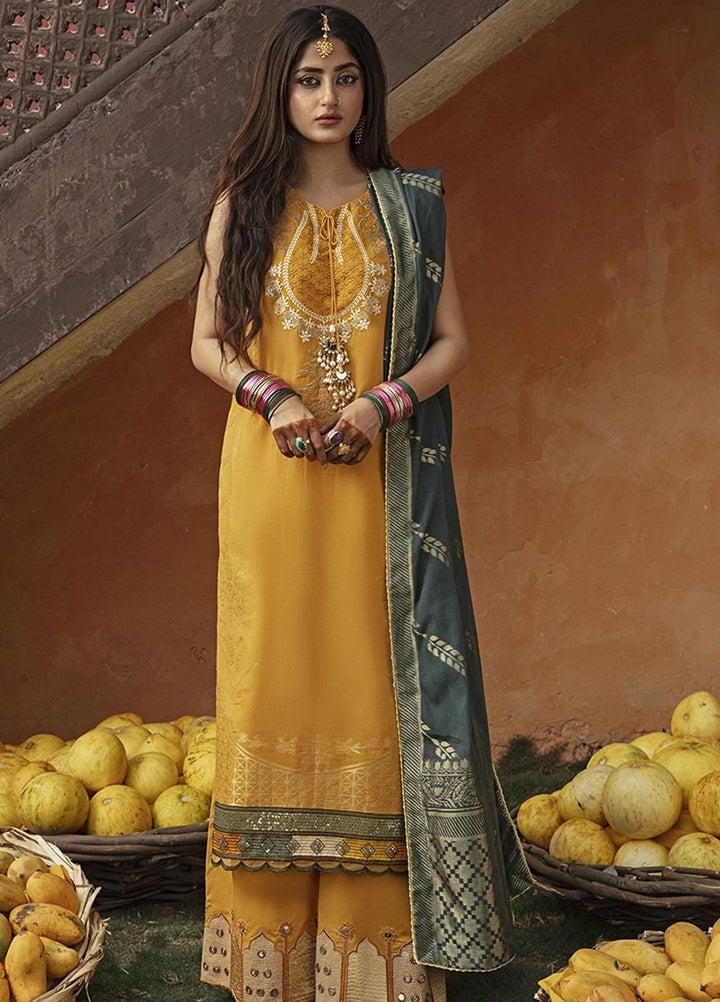 Rim Jhim by Cross Stitch Embroidered Cotton Jacquard Suits Unstitched 3 Piece CS21RJ ZAIB-UN-NISA-A - Luxury Collection