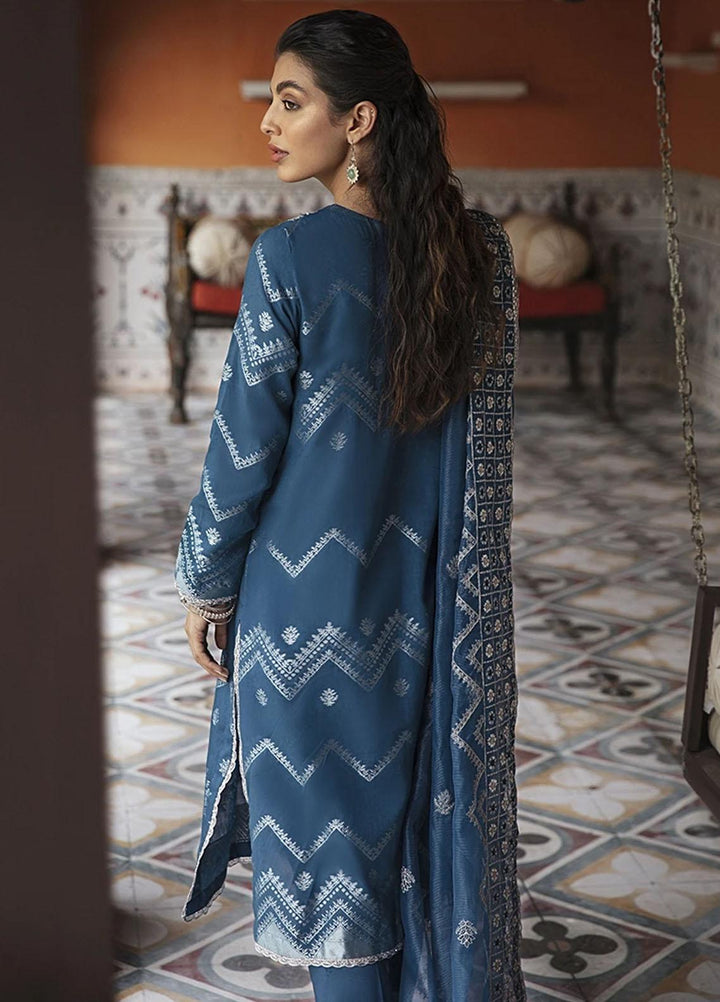 Rim Jhim by Cross Stitch Embroidered Cotton Jacquard Suits Unstitched 3 Piece CS21RJ NOOR-E-QAMAR-B - Luxury Collection