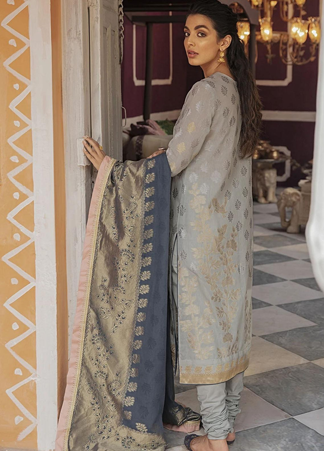 Rim Jhim by Cross Stitch Embroidered Cotton Jacquard Suits Unstitched 3 Piece CS21RJ TRAAB-E-KOYAL-A - Luxury Collection