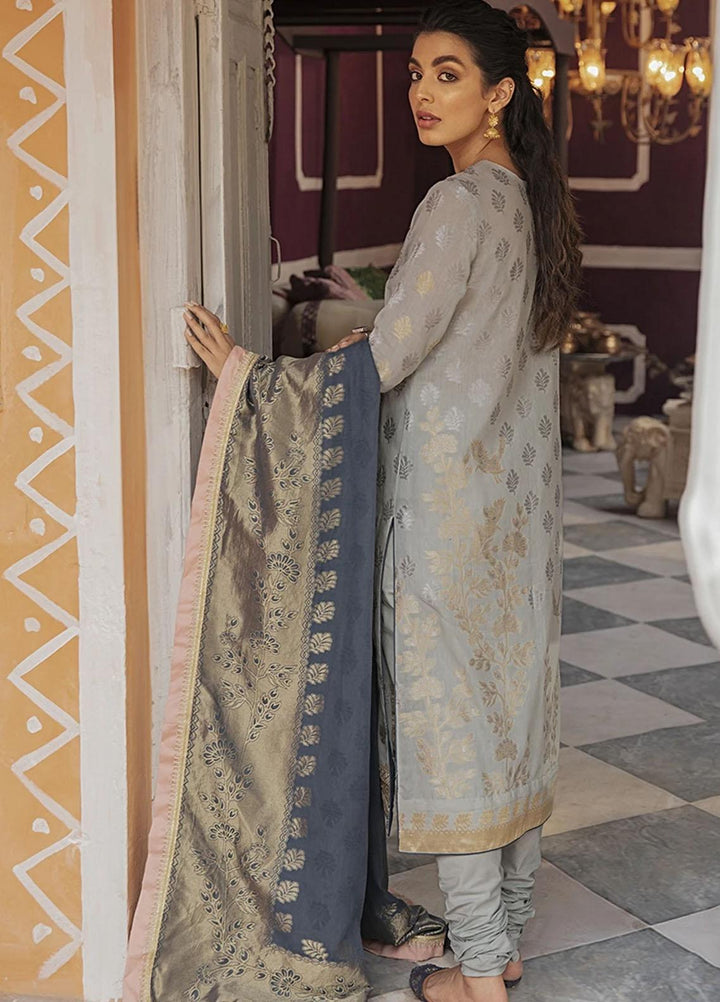 Rim Jhim by Cross Stitch Embroidered Cotton Jacquard Suits Unstitched 3 Piece CS21RJ TRAAB-E-KOYAL-A - Luxury Collection