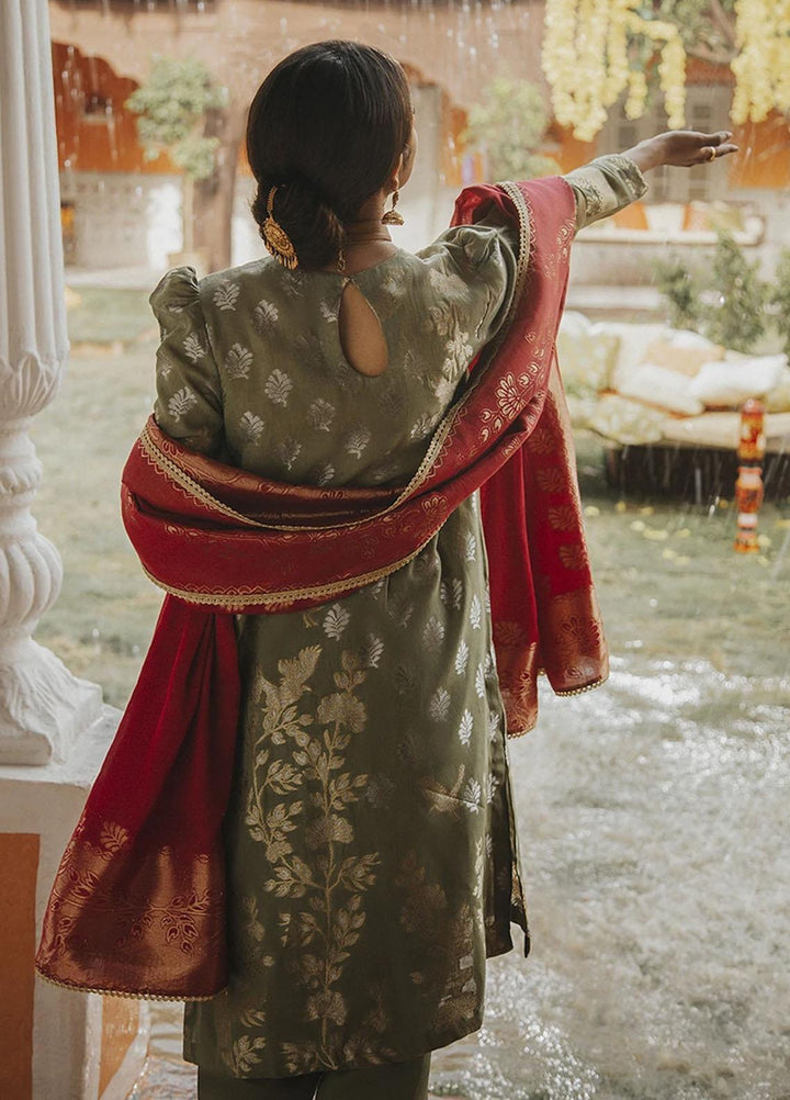 Rim Jhim by Cross Stitch Embroidered Cotton Jacquard Suits Unstitched 3 Piece CS21RJ TRAAB-E-KOYAL-B - Luxury Collection