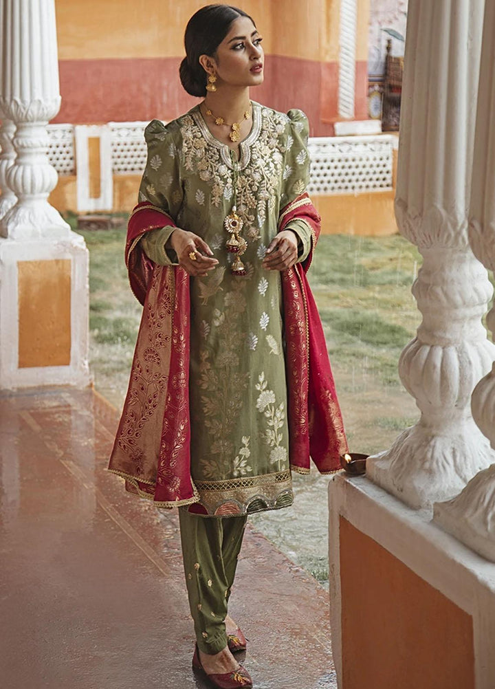 Rim Jhim by Cross Stitch Embroidered Cotton Jacquard Suits Unstitched 3 Piece CS21RJ TRAAB-E-KOYAL-B - Luxury Collection