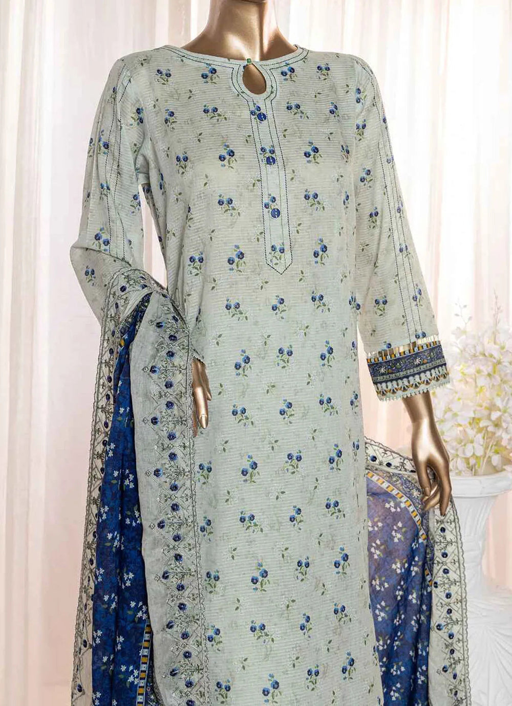 Rimjhim By HZ Textiles Embroidered Lawn Suit Unstitched 3 Piece HZ24R REC-123 - Summer Collection