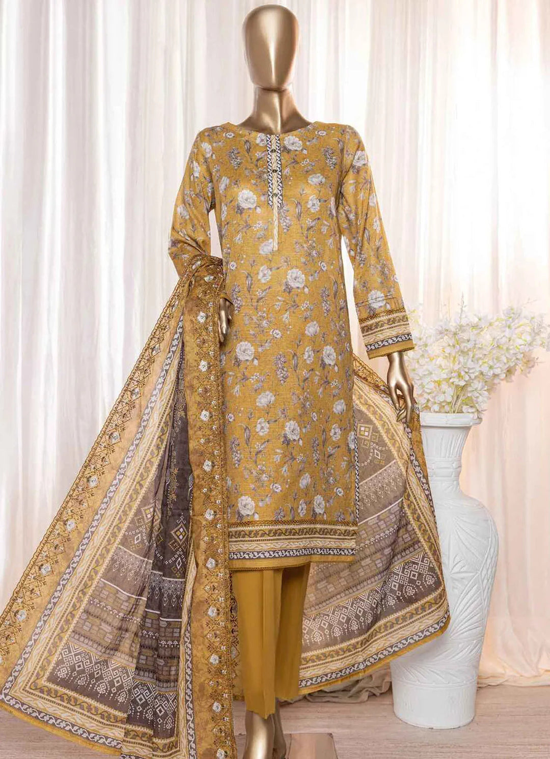 Rimjhim By HZ Textiles Embroidered Lawn Suit Unstitched 3 Piece HZ24R REC-125 - Summer Collection