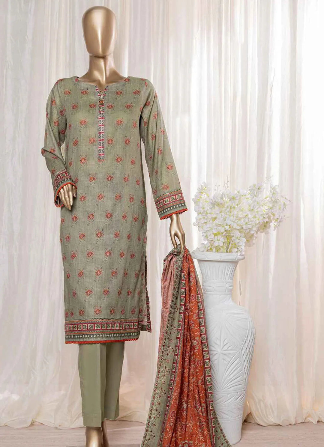 Rimjhim By HZ Textiles Embroidered Lawn Suit Unstitched 3 Piece HZ24R REC-126 - Summer Collection