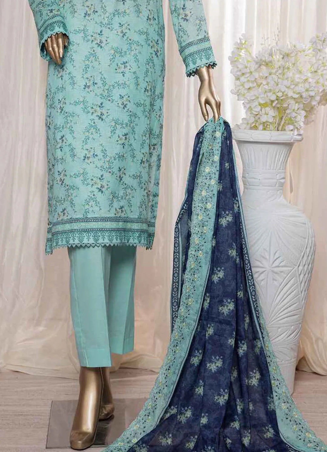 Rimjhim By HZ Textiles Embroidered Lawn Suit Unstitched 3 Piece HZ24R REC-130 - Summer Collection