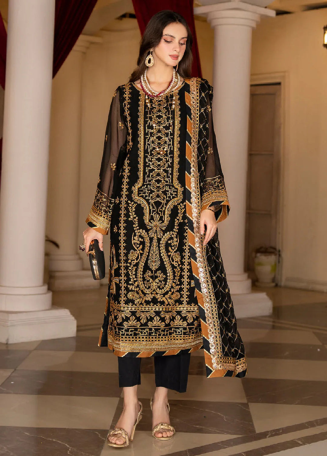 Rimjhim By Strawberry Embroidered Chiffon Suit Unstitched 4 Piece STB24R FLS-RJ-001 - Summer Collection