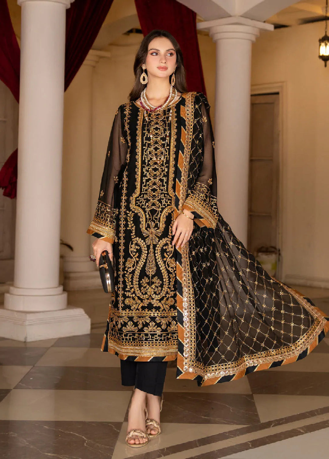 Rimjhim By Strawberry Embroidered Chiffon Suit Unstitched 4 Piece STB24R FLS-RJ-001 - Summer Collection