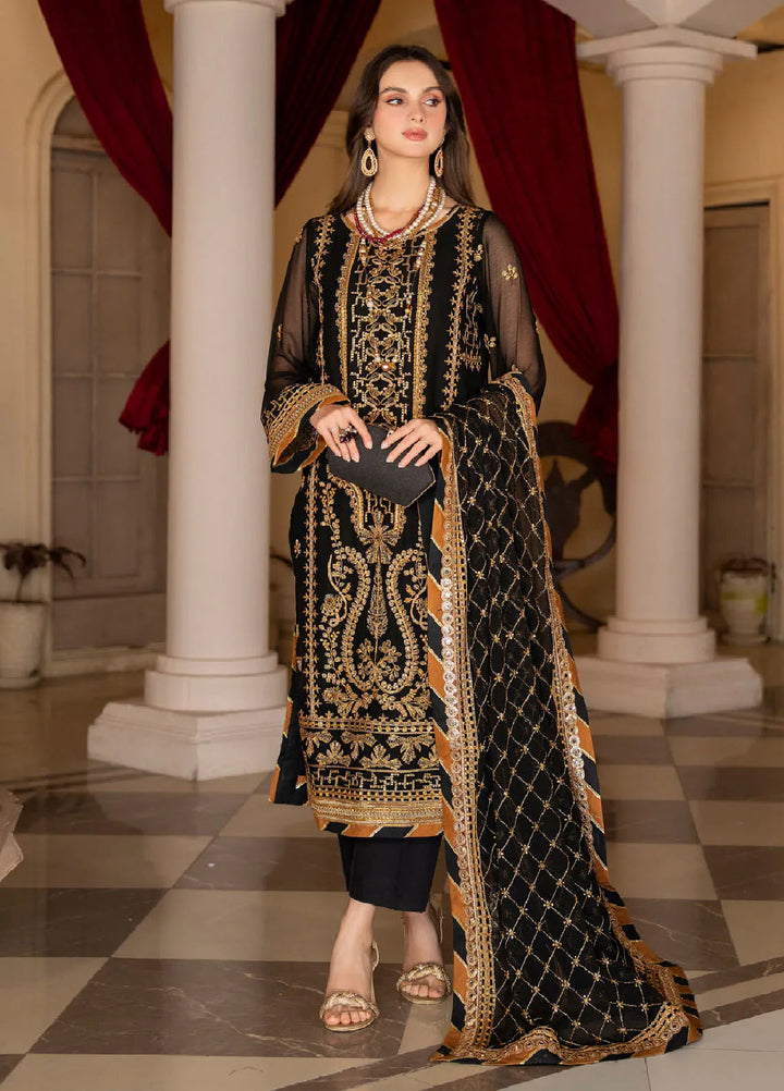 Rimjhim By Strawberry Embroidered Chiffon Suit Unstitched 4 Piece STB24R FLS-RJ-001 - Summer Collection