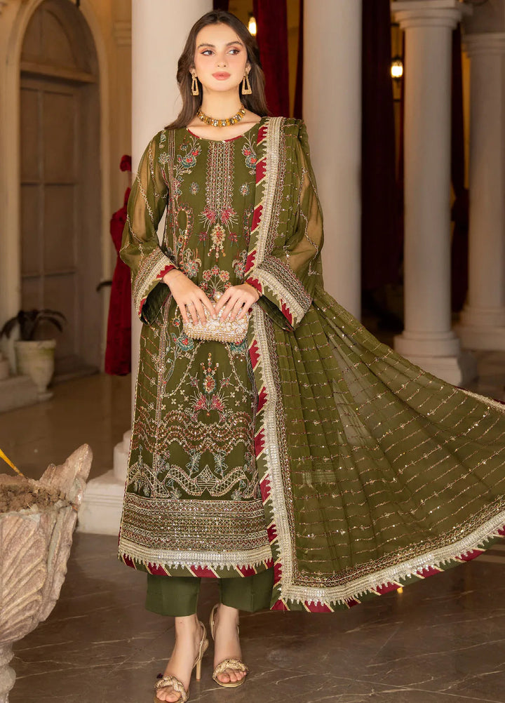 Rimjhim By Strawberry Embroidered Chiffon Suit Unstitched 4 Piece STB24R FLS-RJ-002 - Summer Collection