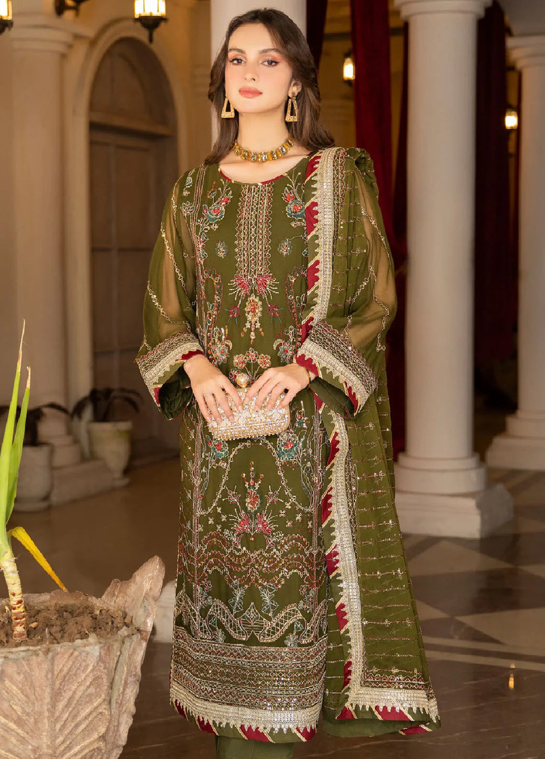 Rimjhim By Strawberry Embroidered Chiffon Suit Unstitched 4 Piece STB24R FLS-RJ-002 - Summer Collection