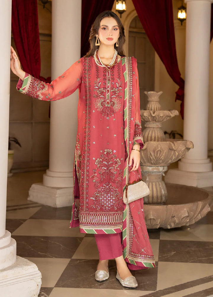 Rimjhim By Strawberry Embroidered Chiffon Suit Unstitched 4 Piece STB24R FLS-RJ-003 - Summer Collection