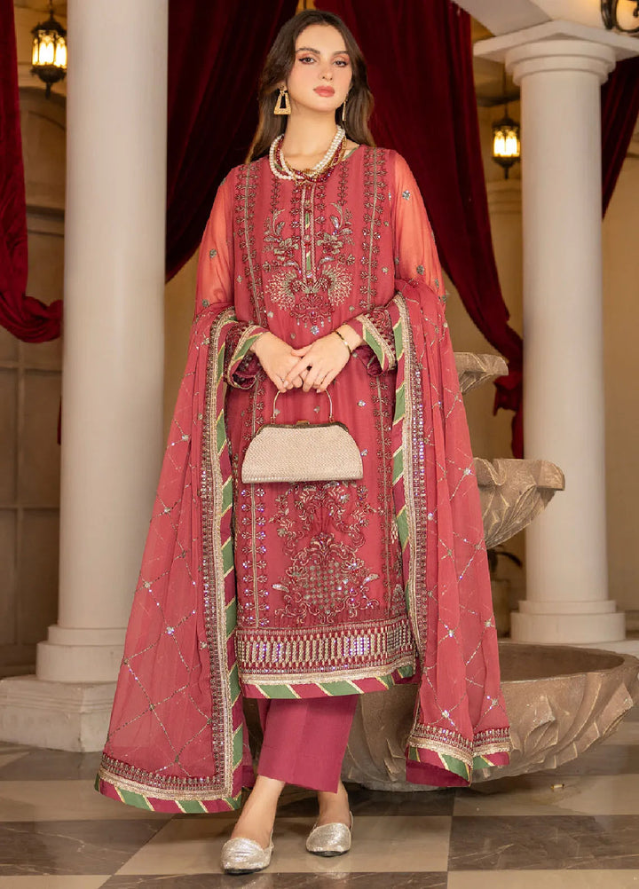 Rimjhim By Strawberry Embroidered Chiffon Suit Unstitched 4 Piece STB24R FLS-RJ-003 - Summer Collection
