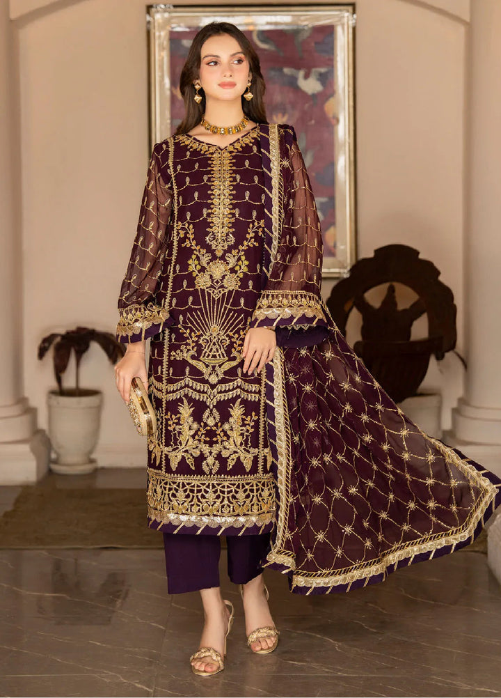 Rimjhim By Strawberry Embroidered Chiffon Suit Unstitched 4 Piece STB24R FLS-RJ-004 - Summer Collection