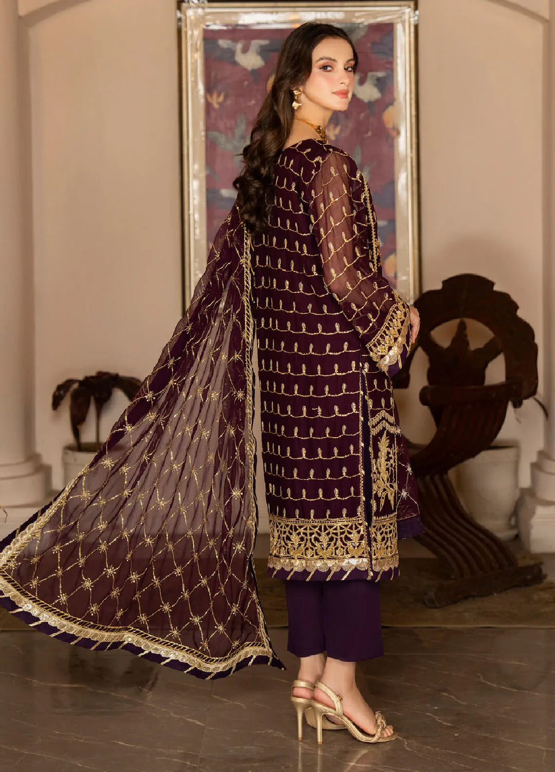 Rimjhim By Strawberry Embroidered Chiffon Suit Unstitched 4 Piece STB24R FLS-RJ-004 - Summer Collection