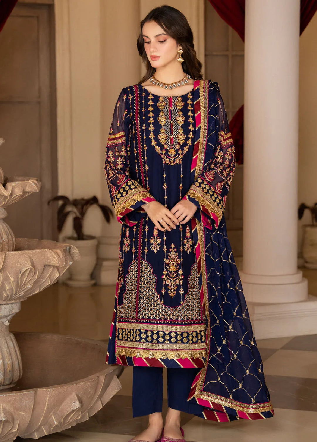 Rimjhim By Strawberry Embroidered Chiffon Suit Unstitched 4 Piece STB24R FLS-RJ-005 - Summer Collection