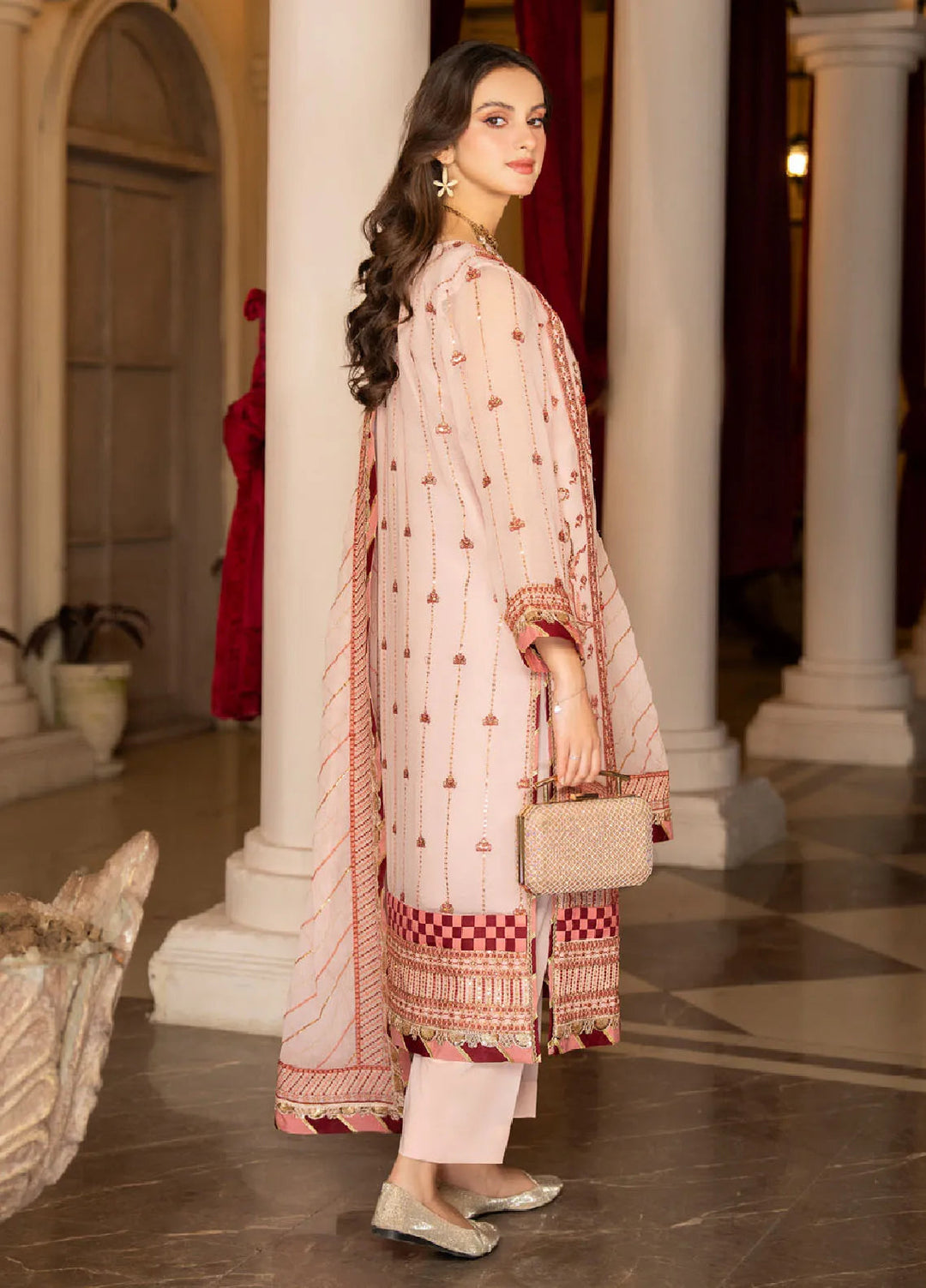 Rimjhim By Strawberry Embroidered Chiffon Suit Unstitched 4 Piece STB24R FLS-RJ-006 - Summer Collection