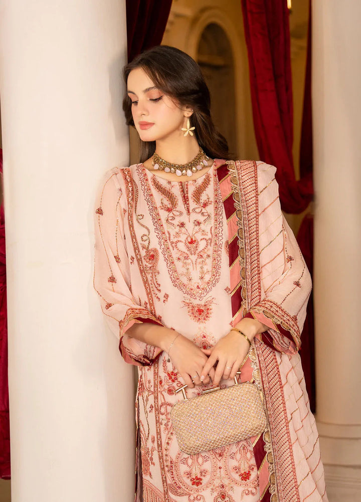 Rimjhim By Strawberry Embroidered Chiffon Suit Unstitched 4 Piece STB24R FLS-RJ-006 - Summer Collection