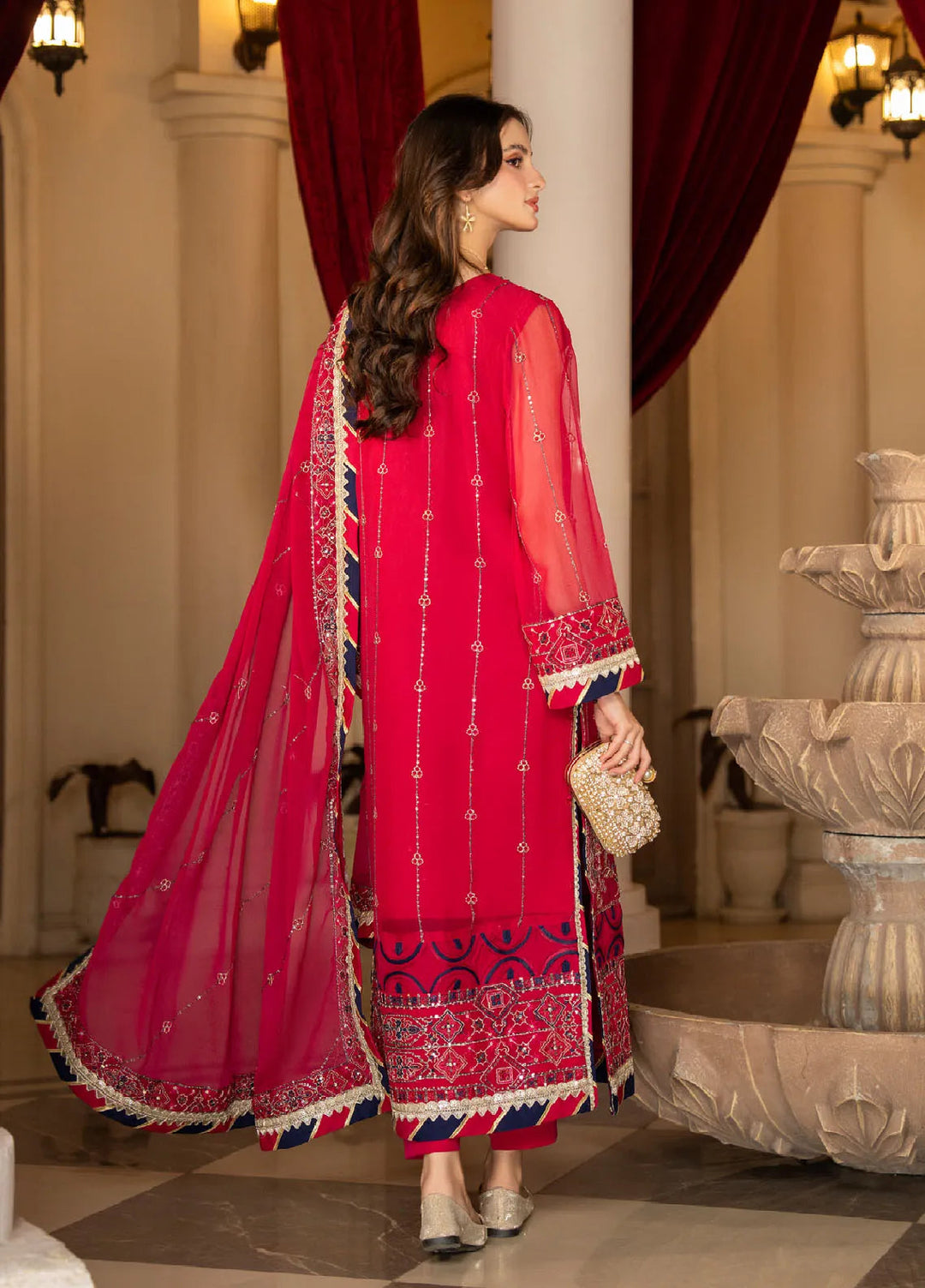 Rimjhim By Strawberry Embroidered Chiffon Suit Unstitched 4 Piece STB24R FLS-RJ-007 - Summer Collection