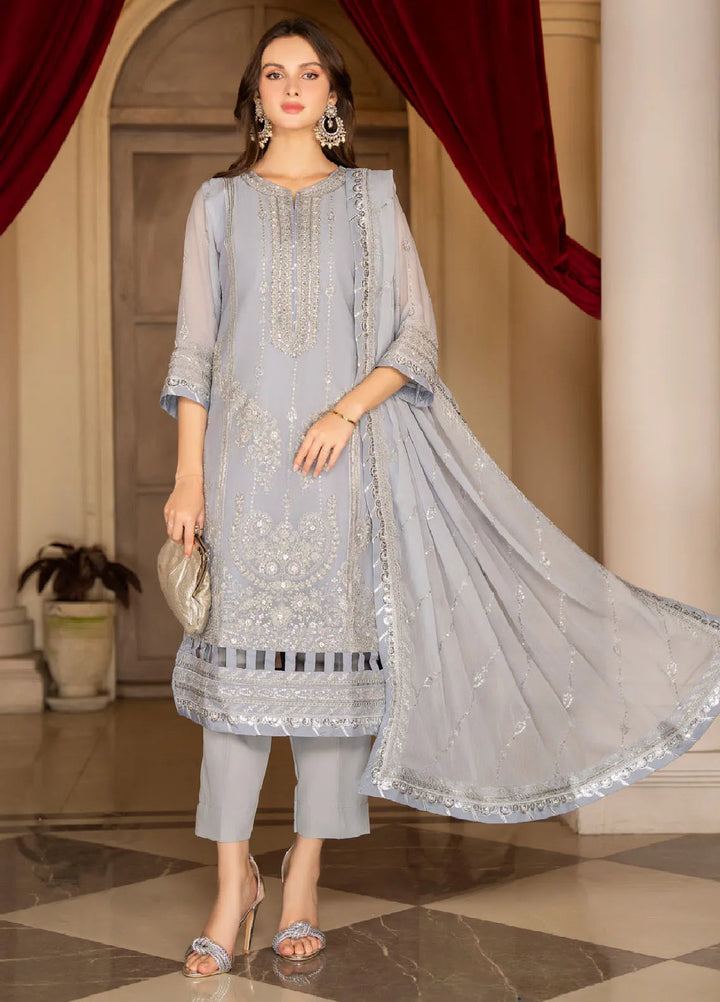 Rimjhim By Strawberry Embroidered Chiffon Suit Unstitched 4 Piece STB24R FLS-RJ-008 - Summer Collection
