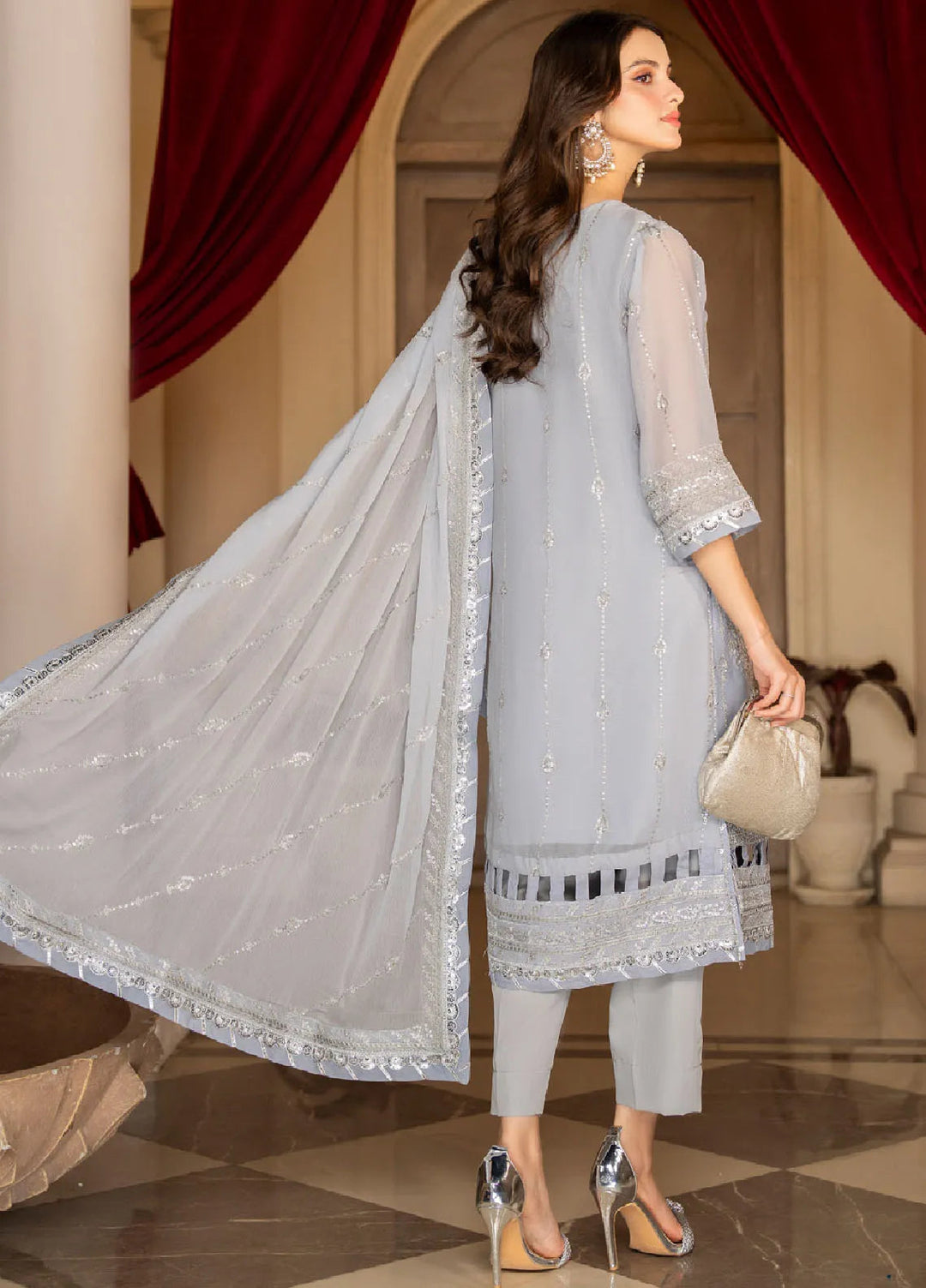 Rimjhim By Strawberry Embroidered Chiffon Suit Unstitched 4 Piece STB24R FLS-RJ-008 - Summer Collection