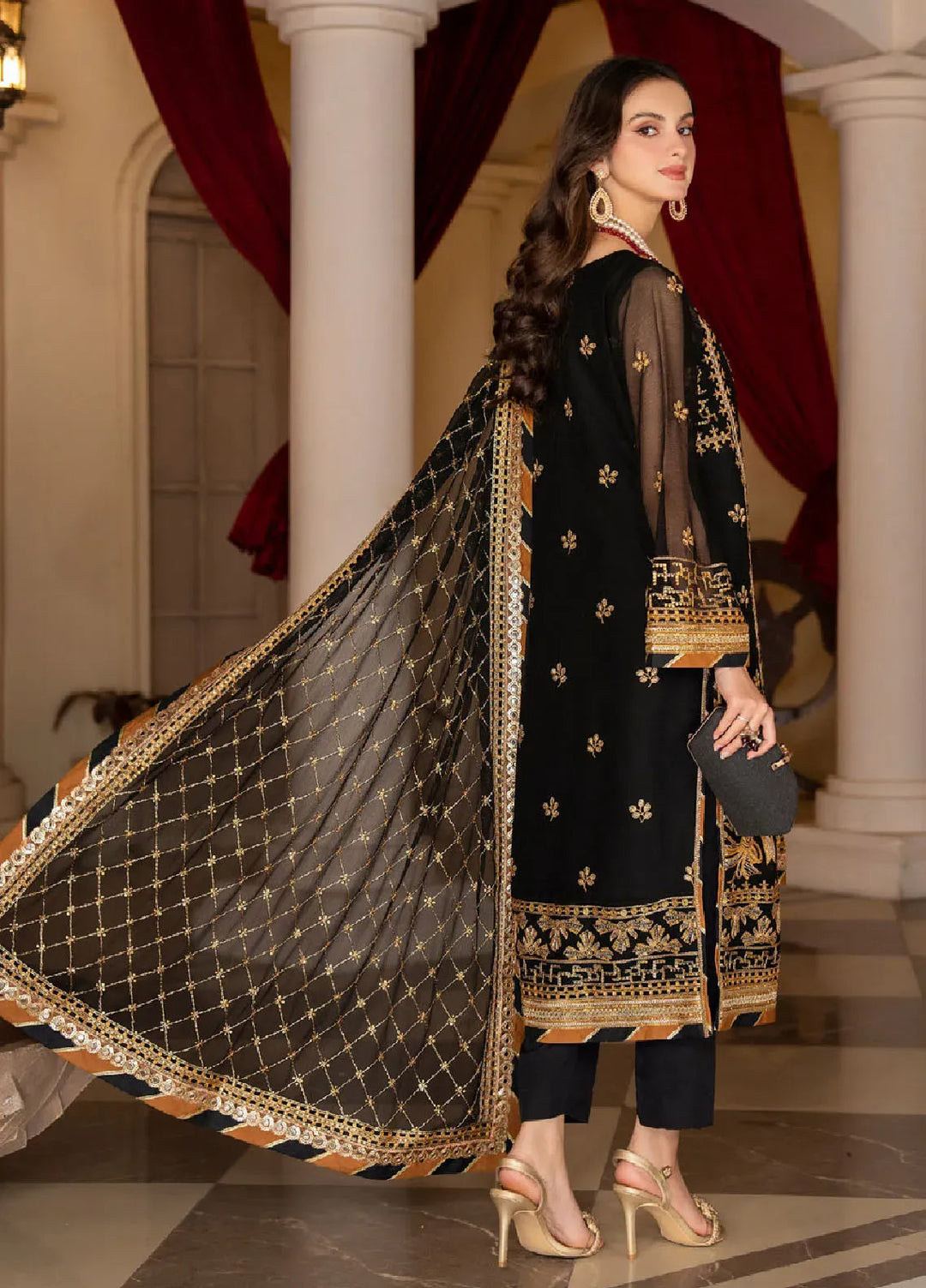 Rimjhim By Strawberry Embroidered Chiffon Unstitched Suit 4 Piece STB24R FLS-RJ-001 - Summer Collection