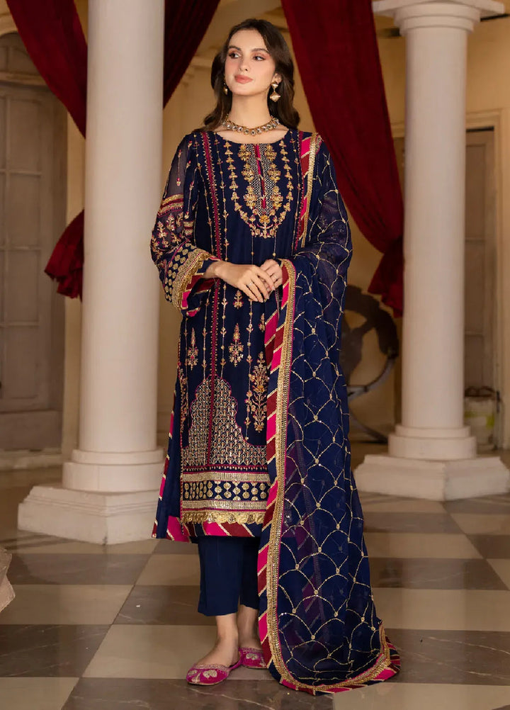 Rimjhim By Strawberry Embroidered Chiffon Unstitched Suit 4 Piece STB24R FLS-RJ-005 - Summer Collection