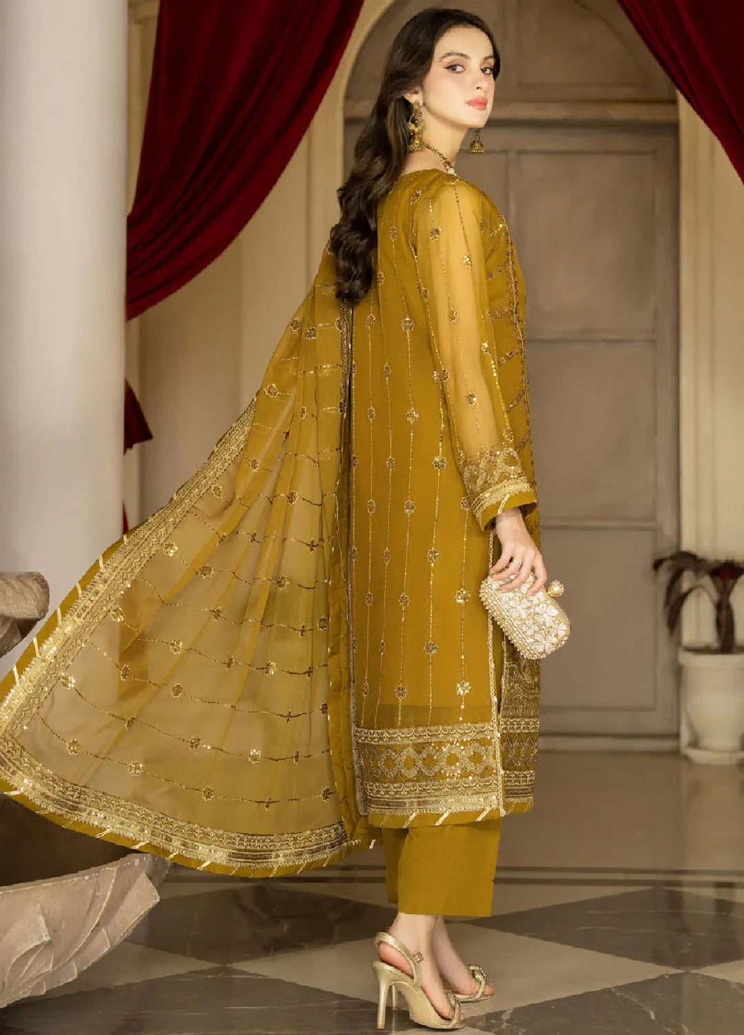 Rimjhim By Strawberry Embroidered Chiffon Unstitched Suit 4 Piece STB24R FLS-RJ-009 - Summer Collection