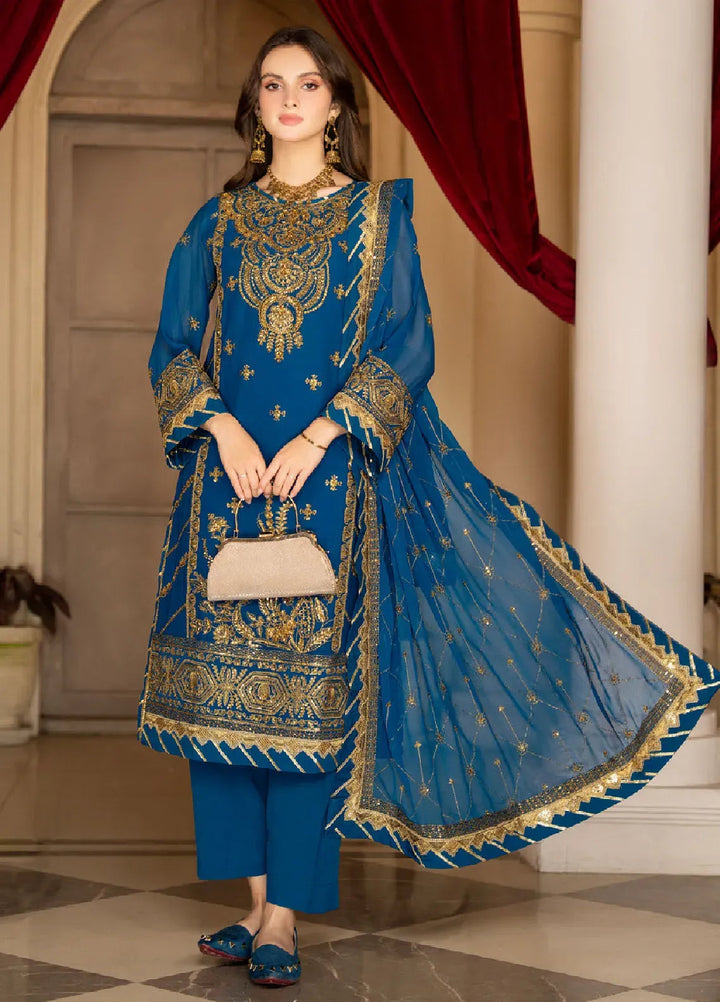 Rimjhim By Strawberry Embroidered Chiffon Unstitched Suit 4 Piece STB24R FLS-RJ-010 - Summer Collection