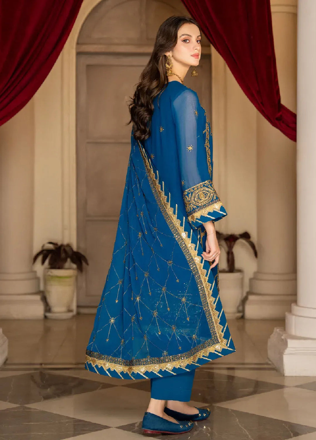 Rimjhim By Strawberry Embroidered Chiffon Unstitched Suit 4 Piece STB24R FLS-RJ-010 - Summer Collection