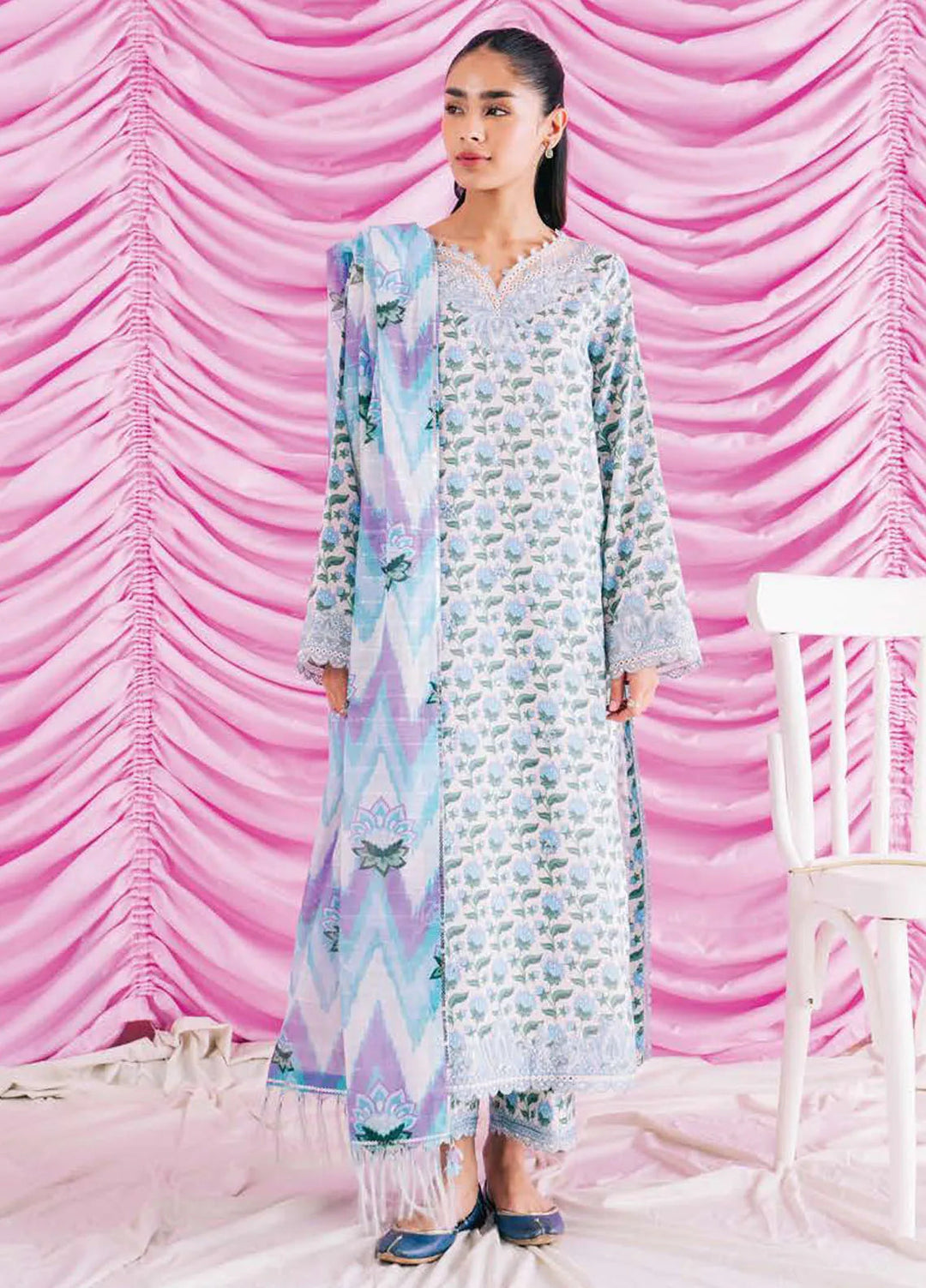 Rinesa By Ayzel Embroidered Lawn Suit Unstitched 3 Piece AAF24R D-05 Cleo - Summer Collection