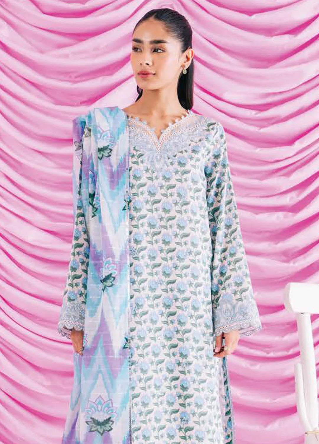 Rinesa By Ayzel Embroidered Lawn Suit Unstitched 3 Piece AAF24R D-05 Cleo - Summer Collection