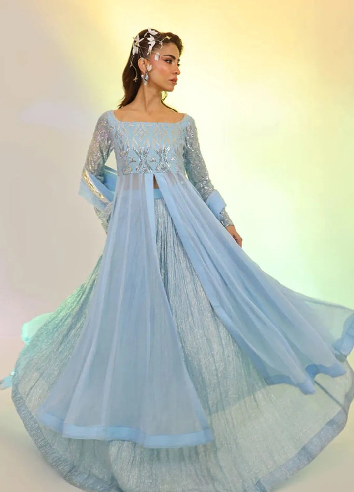 Ripret Pret Embroidered Chiffon 3 Piece Suit Snow White