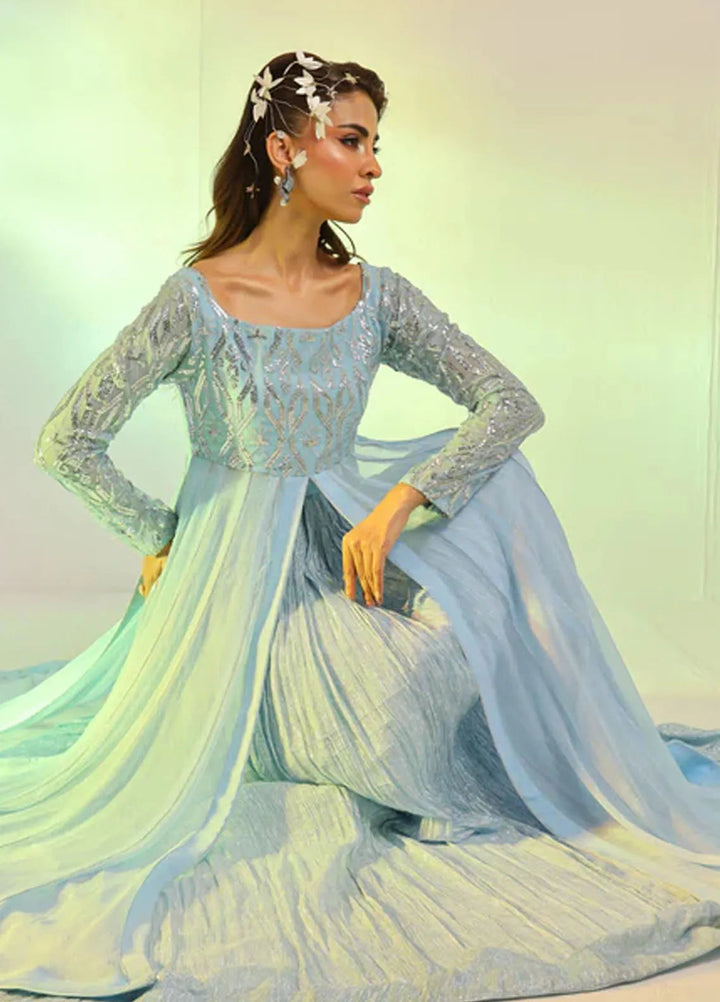 Ripret Pret Embroidered Chiffon 3 Piece Suit Snow White