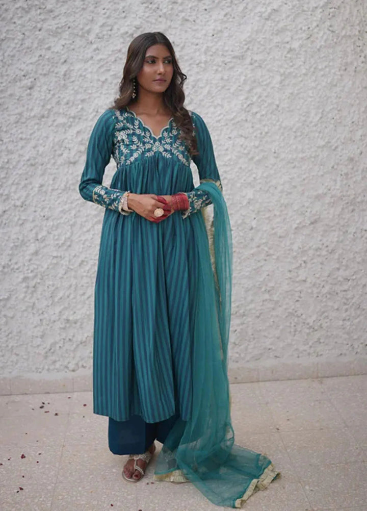 Ripret Pret Embroidered Lawn 2 Piece Suit Stripe Embroidered Set