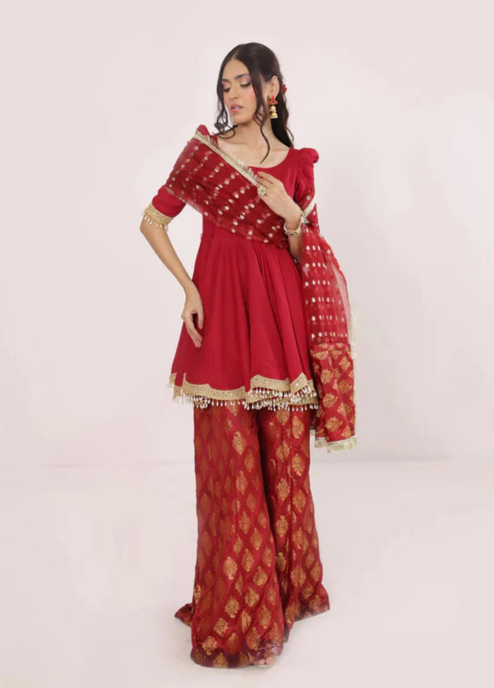 Ripret Pret Embroidered Raw Silk 3 Piece Suit Rani