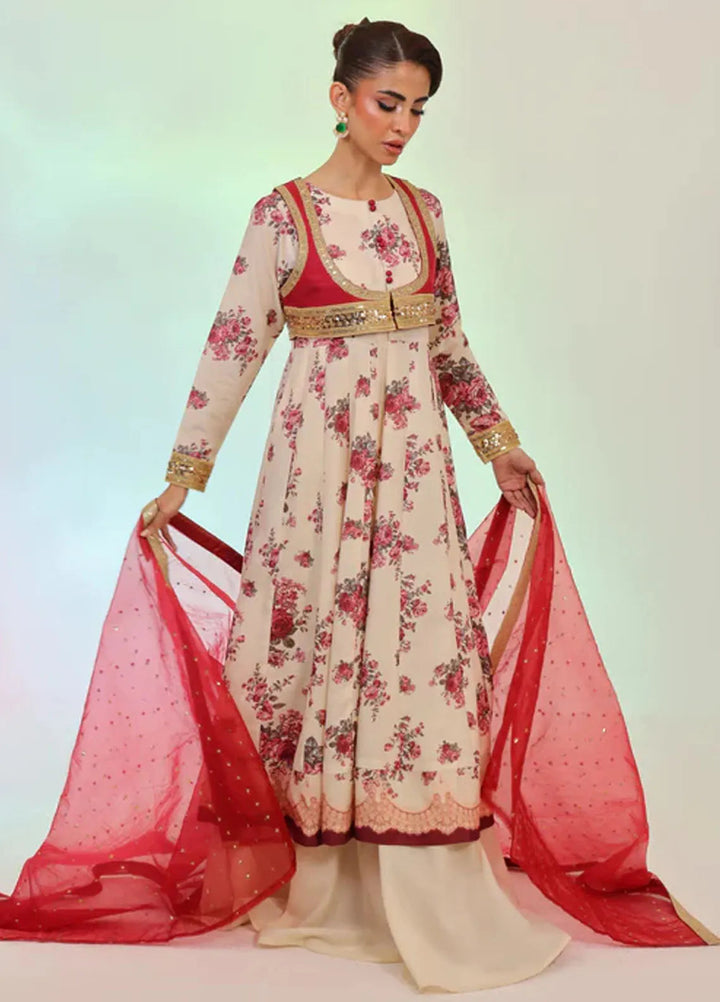 Ripret Pret Embroidered Swiss Lawn 4 Piece Suit Ivory Rose