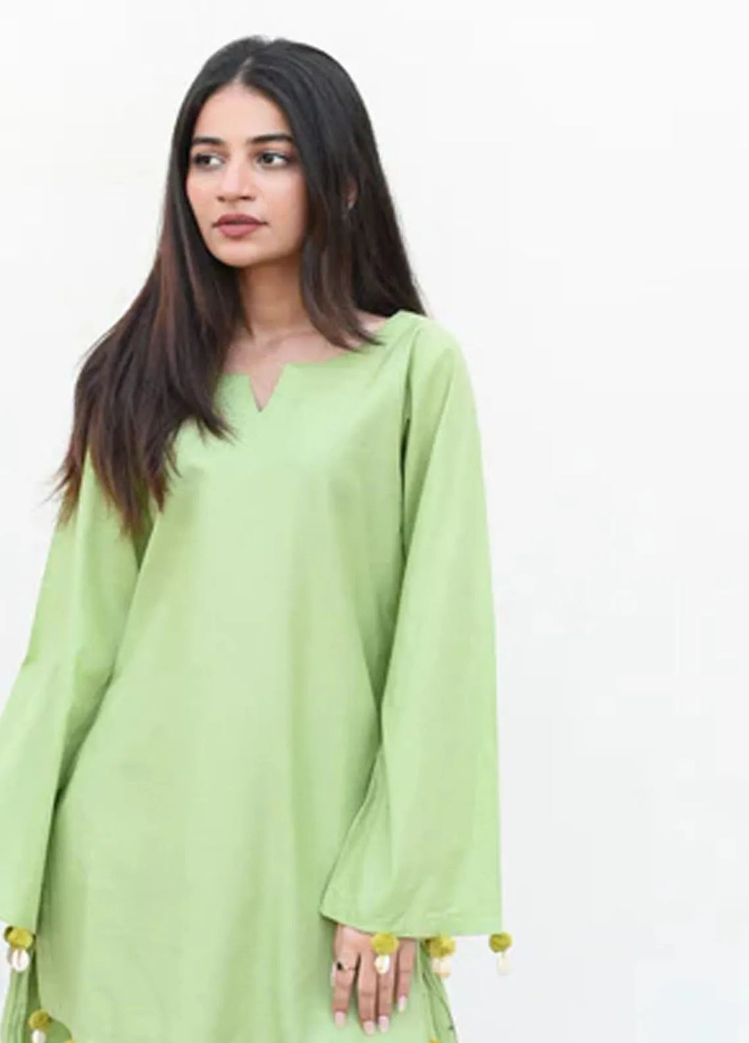 Ripret Pret plain Cotton 2 Piece Suit Apple Green Solid Set