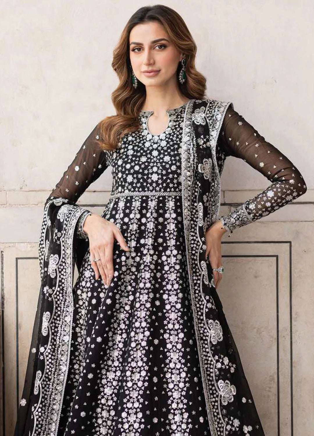 Ritzier by Farasha Embroidered Suit Unstitched 3 Piece FSH24R D-01 Midnight Orchid - Luxury Collection