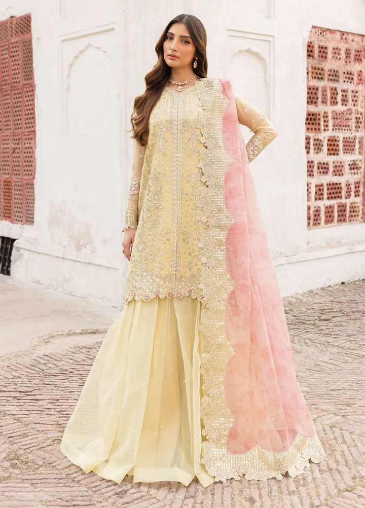 Ritzier by Farasha Embroidered Suit Unstitched 3 Piece FSH24R D-02 Marigold Bliss - Luxury Collection