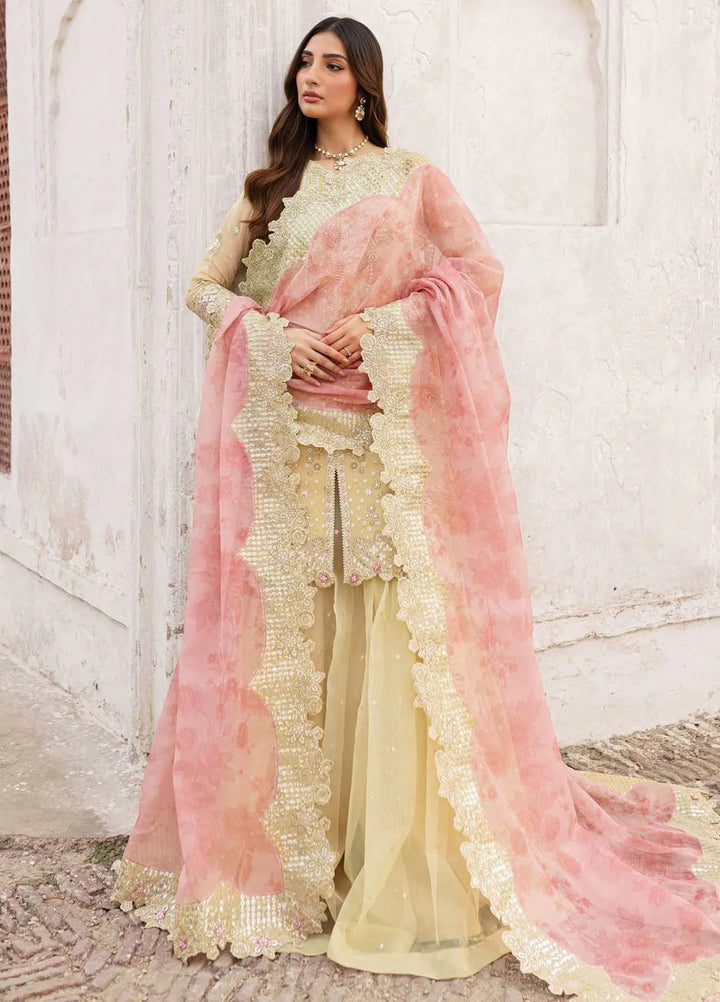 Ritzier by Farasha Embroidered Suit Unstitched 3 Piece FSH24R D-02 Marigold Bliss - Luxury Collection