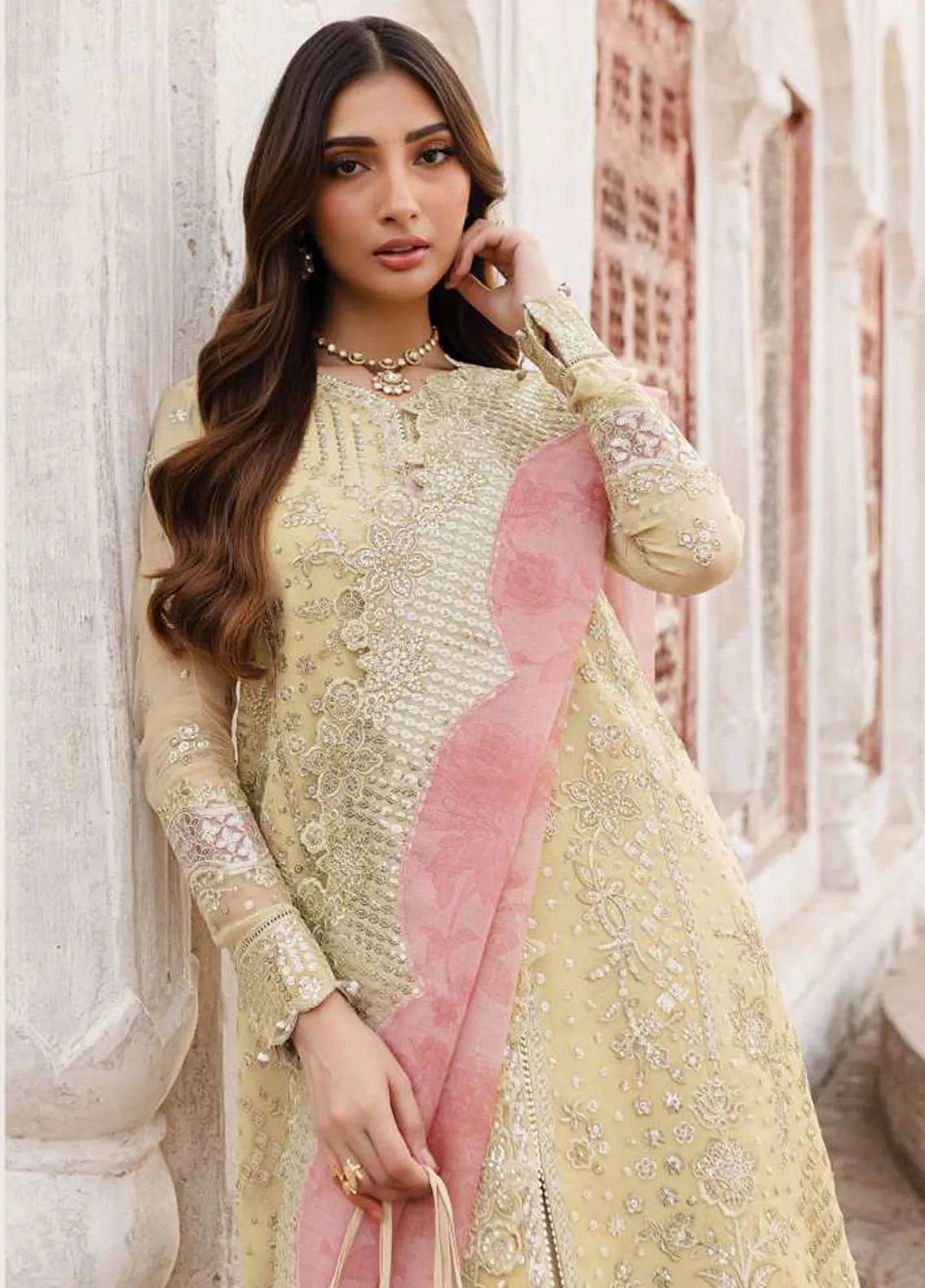 Ritzier by Farasha Embroidered Suit Unstitched 3 Piece FSH24R D-02 Marigold Bliss - Luxury Collection