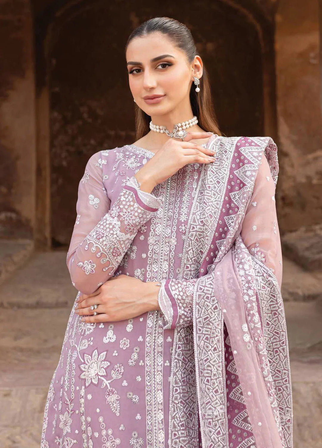 Ritzier by Farasha Embroidered Suit Unstitched 3 Piece FSH24R D-03 Pastel Mist - Luxury Collection