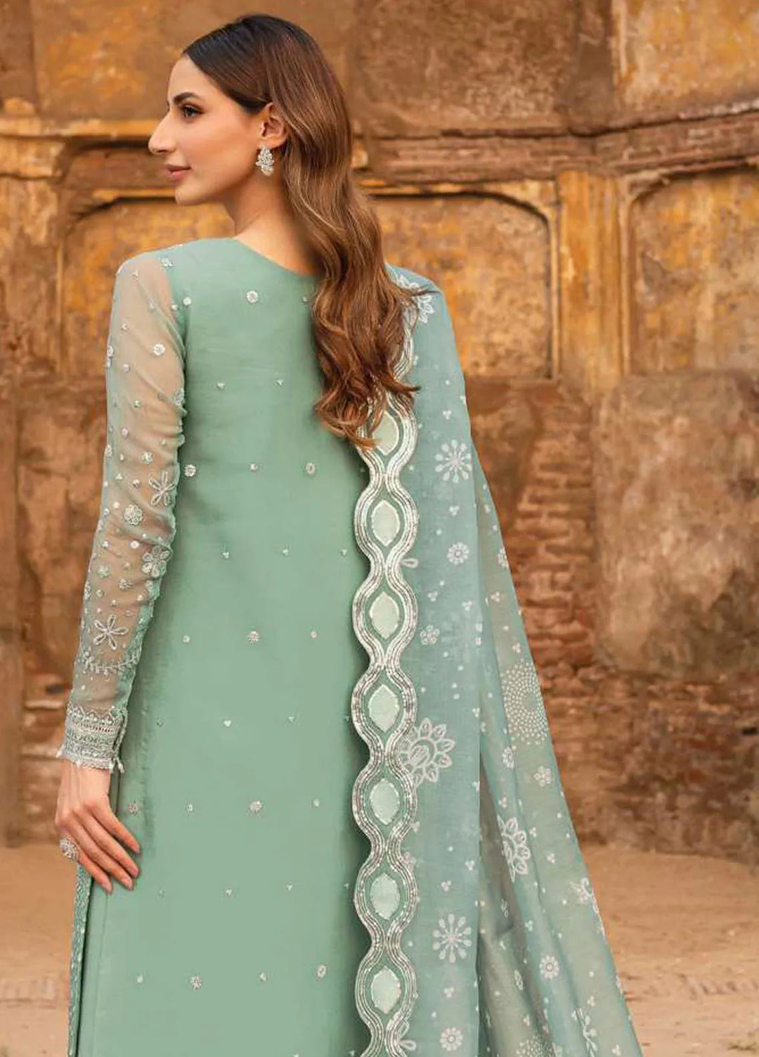 Ritzier by Farasha Embroidered Suit Unstitched 3 Piece FSH24R D-04 Ocean Light - Luxury Collection