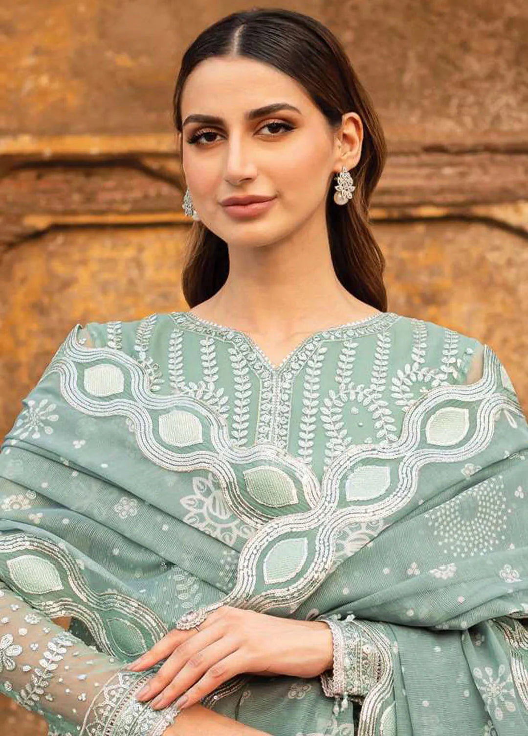Ritzier by Farasha Embroidered Suit Unstitched 3 Piece FSH24R D-04 Ocean Light - Luxury Collection