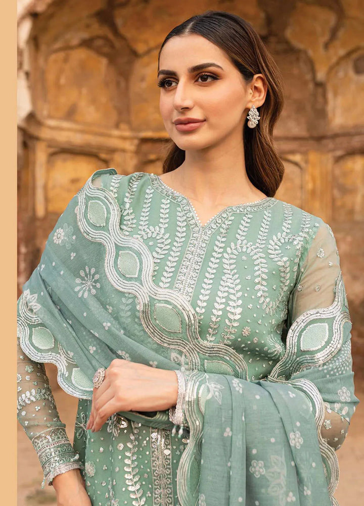 Ritzier by Farasha Embroidered Suit Unstitched 3 Piece FSH24R D-04 Ocean Light - Luxury Collection