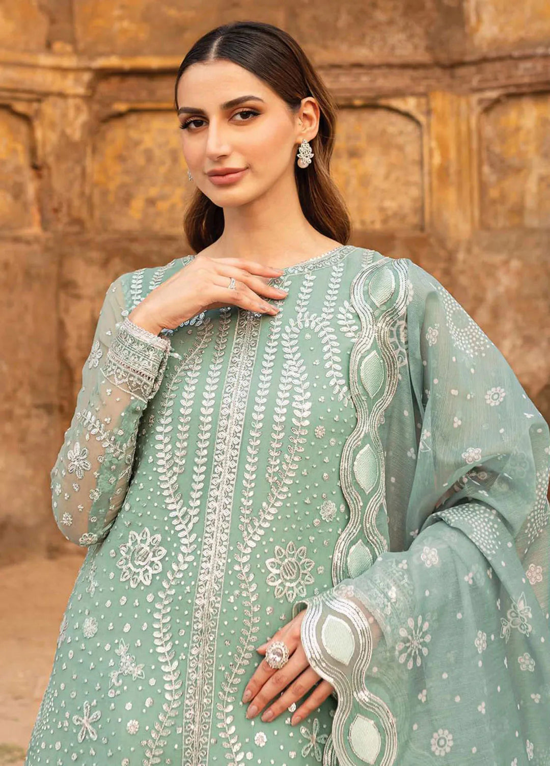 Ritzier by Farasha Embroidered Suit Unstitched 3 Piece FSH24R D-04 Ocean Light - Luxury Collection
