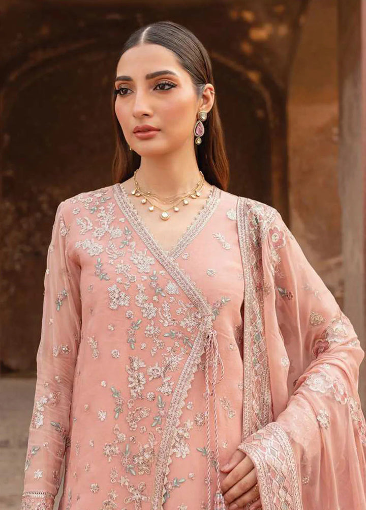Ritzier by Farasha Embroidered Suit Unstitched 3 Piece FSH24R D-06 Peach Bell - Luxury Collection
