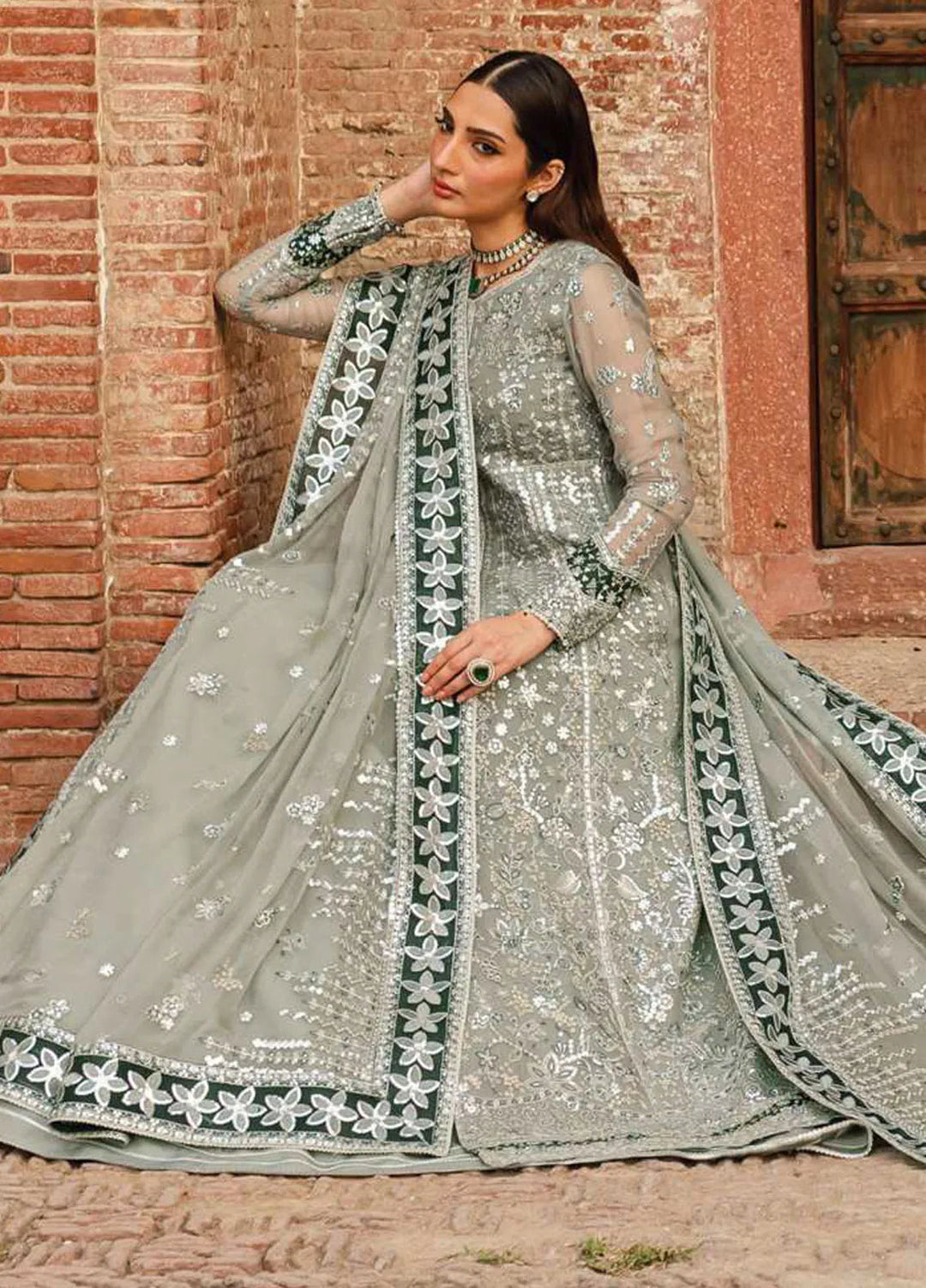 Ritzier by Farasha Embroidered Suit Unstitched 3 Piece FSH24R D-07 Grey Veil - Luxury Collection